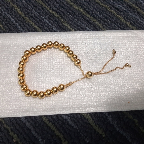 Gold over Silver beaded Bracelet - Picture 2 of 4